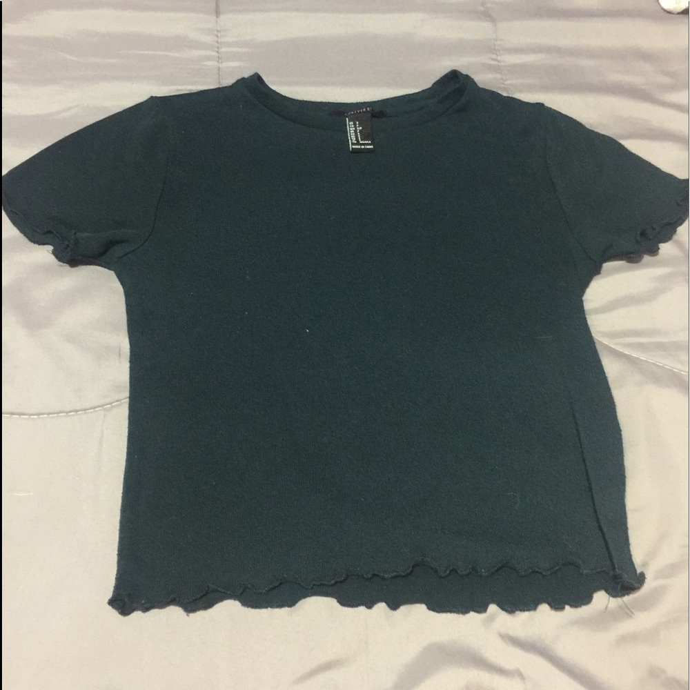 F21 dark green shirt